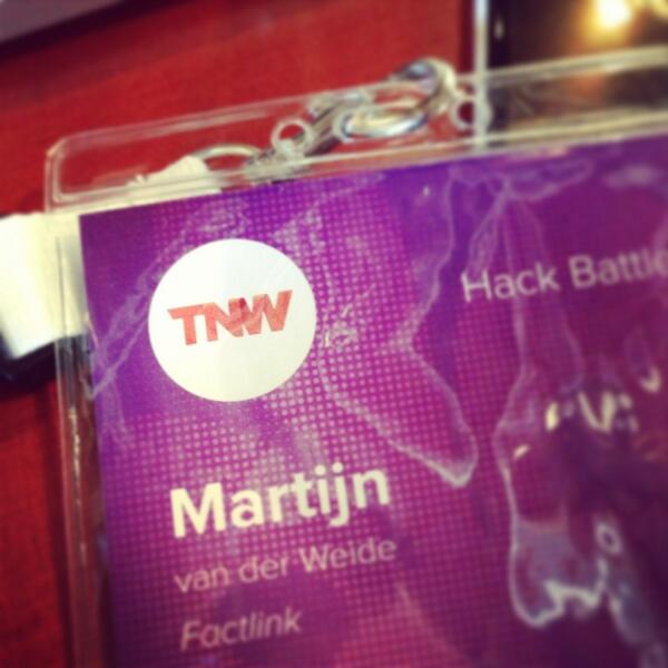 vdweide's tweet image. #TNW2013 #Kingsofcode