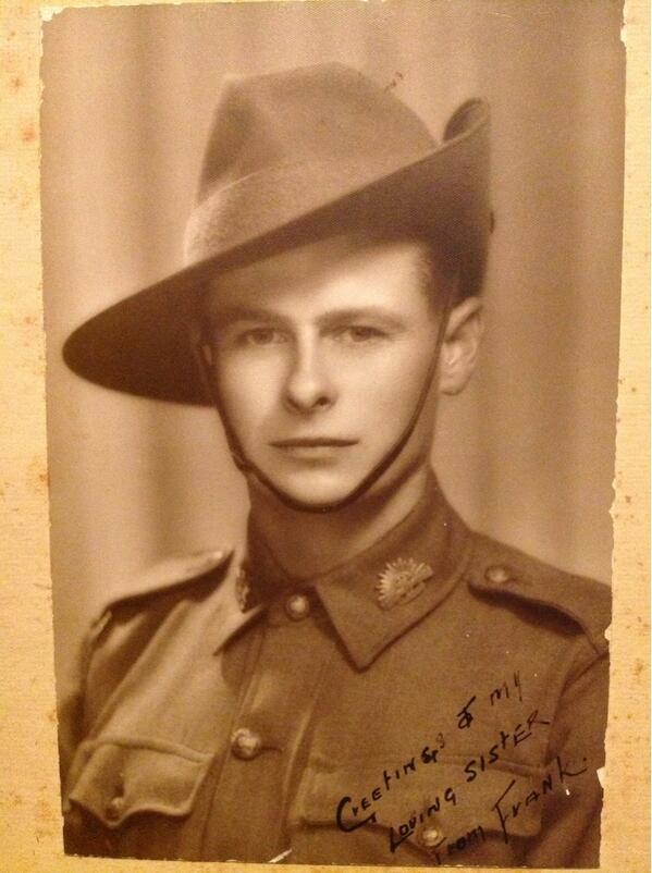 Anzac Day, My grandad, Frank Reeve, We were best mates. Without him I wouldn't have my grandson. Least we forget.