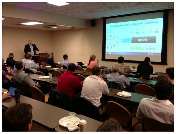 albVMUG's tweet photo. Bryan from @splunk presenting right now @albVMUG #vmug http://t.co/saAXEB2sSm
