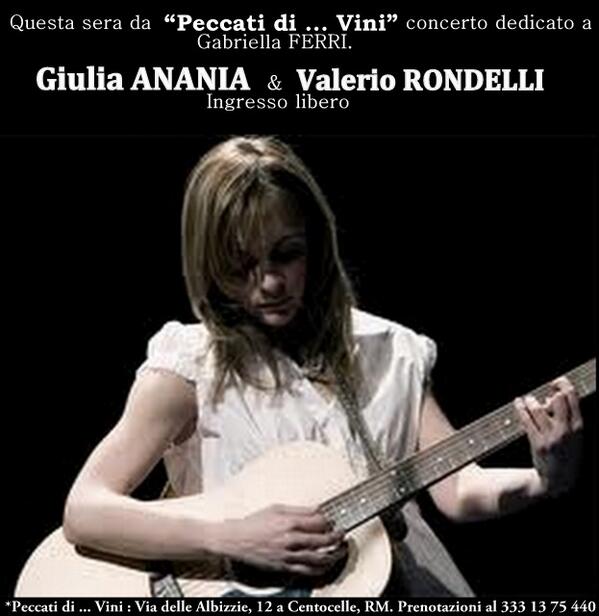 concerto dedicato a #gabriella #ferri con <a href="/GiuliaAnania/">Giulia Anania</a> , Io ci sto !