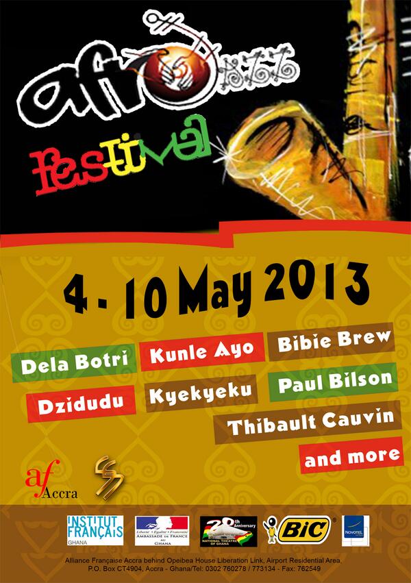maiden edition of Accra Afro Jazz Fest! Dela Botri &amp; Sabine Boyer performing on 10th May @ Alliance Francaise d'Accra