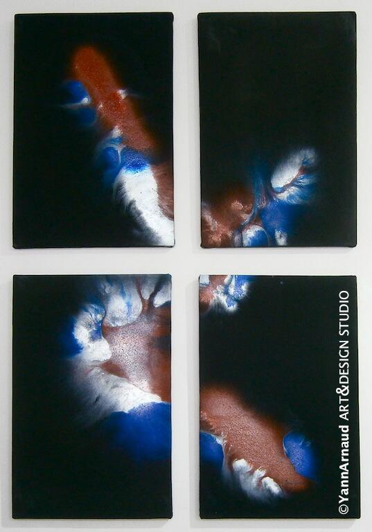 yannARTstudio's tweet image. FIRST TIME DOING 4! Photo of my first #Quadriptyque #Painting in the &quot;ELEMENTS&quot; series just completed #Art