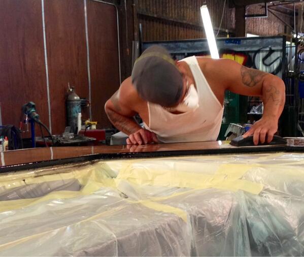 Palladium Arts On Twitter Sanding Acrylic Resin Bar Top Before