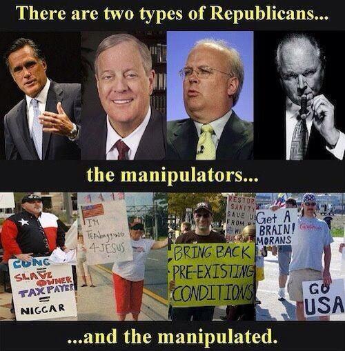 RT @librage: Good one! RT @rcdewinter: The two types of Republicans, explained in pictures for the undereducated