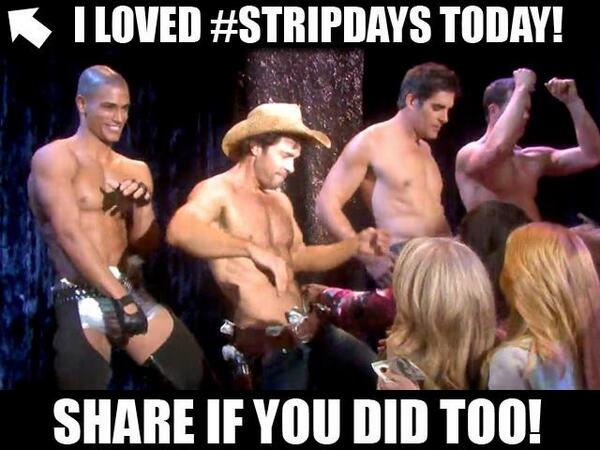 That just happened. ##stripdays