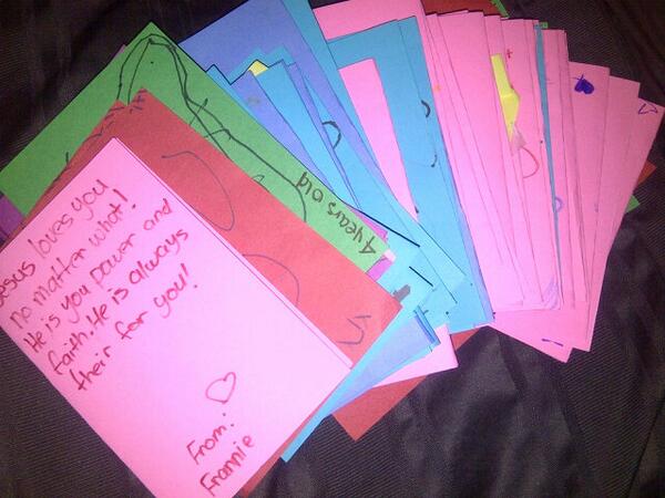 "For West, Texas" ~ This evening CLC Kids made hand-written cards &amp; pics to bless the nursing home residents of West!