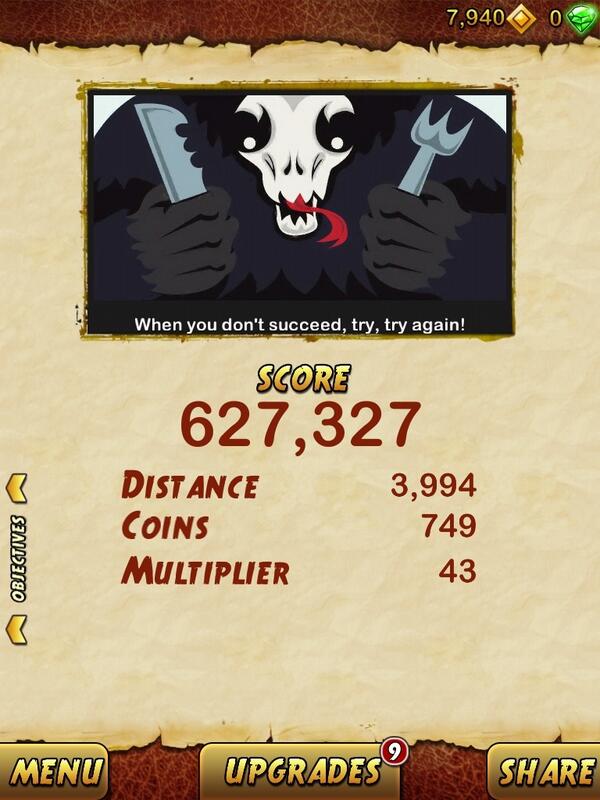 khatumo's tweet photo. I got 627327 points while escaping from a Giant Demon Monkey. Beat that! http://t.co/l0pRovsIdE http://t.co/0VloCNzEZg
