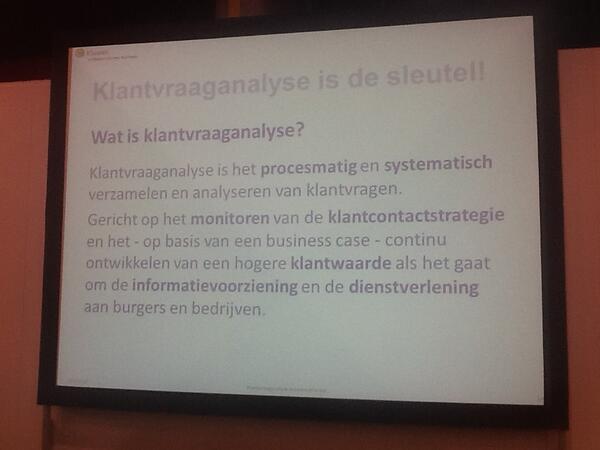 MidofficeComm's tweet photo. Wanneer ben je succesvol? Als je weet wat je klant wilt! #klantvraaganalyse #oict13 http://t.co/r3ceqYVGvd