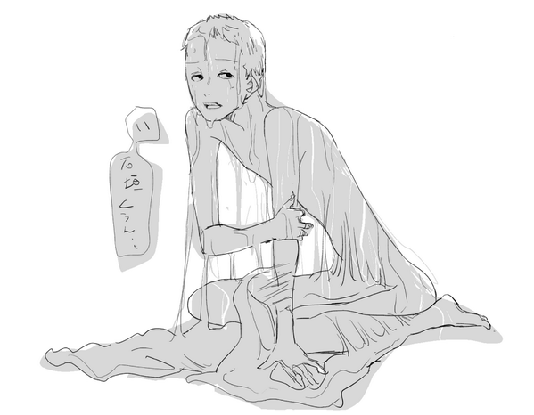 動揺する脱皮筋くん 