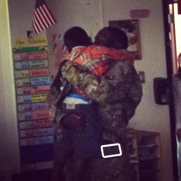 kateharv's tweet photo. Army dad comes to Carver Elementary to surprise his son in kindergarten! @wtvanews @DJournalnow http://t.co/sfzbwQ9lkv
