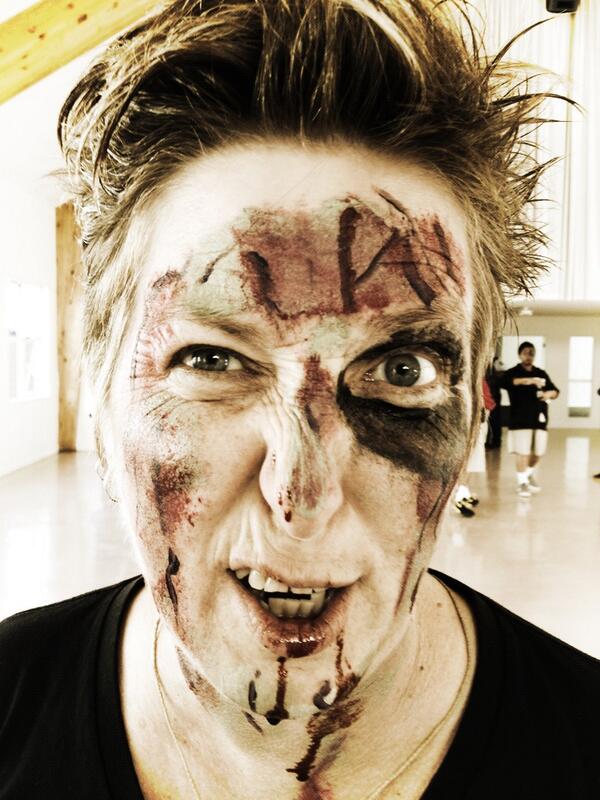 Auckland Libraries' Anne Dickson in zombie makeup