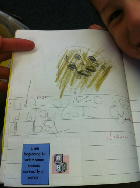 CBeebiesHQ's tweet image. RT @pitcairnhill: 5 yr old just started phonically writing after not attempting for ages #scaredtofail  &amp;gt; Lovely work!