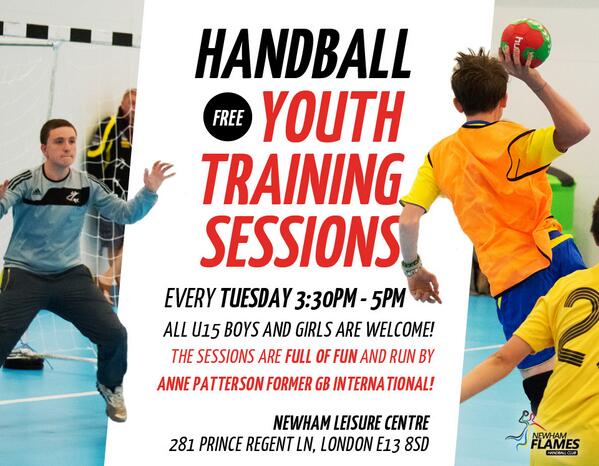 NewhamFlames's tweet image. #GS FREE Youth (U15) Handball sessions for boys &amp;amp; girls at Newham Leisure Centre, London. Every Tues @ 3:30PM