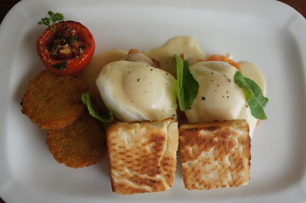 Not sure if we have to thank Pope Benedict, or Lemuel Benedict, but either way <a href="/SmokeHouseDeli/">Smoke House Deli</a> does it full justice!