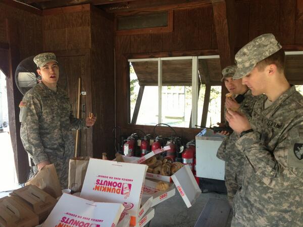 CommanderSMC's tweet photo. Medical staff throwing back some donuts before the #WPcamporee @WP_SMC http://t.co/Zijec1ytxK