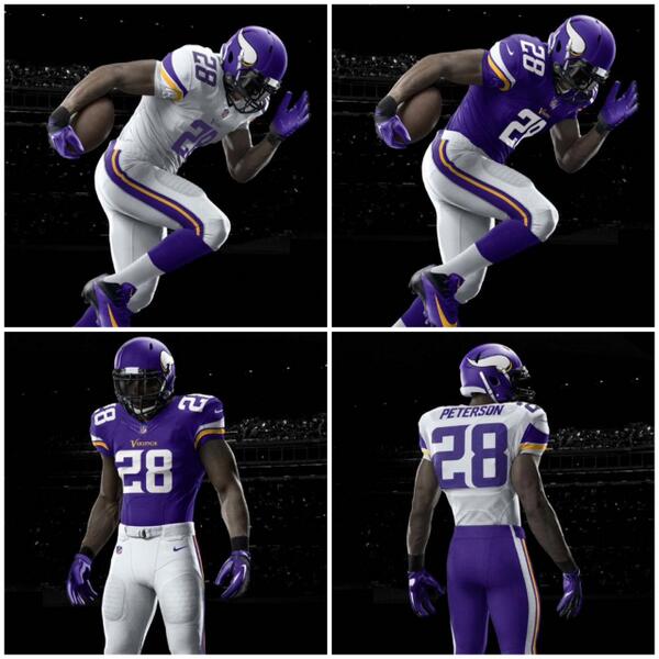 Vikings's tweet photo. Do you like the new #VikingsUniforms? Get yours at http://t.co/fa50ZUB3Ro or RT to WIN one! http://t.co/v9qAiI8Ijh