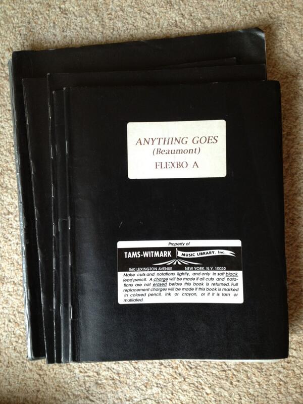 MTSSecretary's tweet image. Two weeks late but the worry is over... The band parts have turned up!!! #AnythingGoes