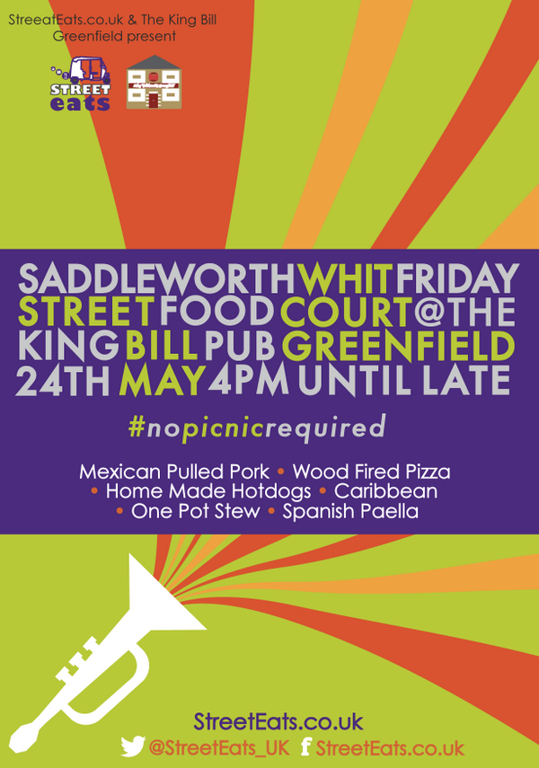 StreetEats_UK's tweet image. Saddleworth Whit Friday Street Food Court on its way. A round the world feast for eyes &amp;amp; belly.  #nopicnicrequired