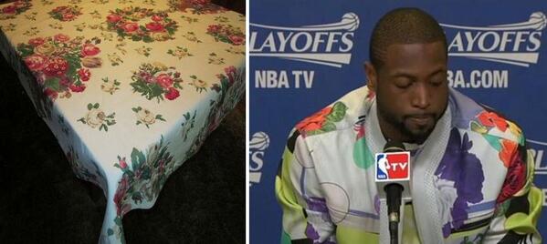 espn's tweet photo. Let’s play a game called, “Who wore it better, The Table or Dwyane Wade?” -> http://t.co/LOZjis1R12