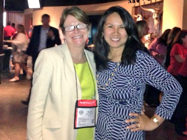 Miriam w/ Regina Lee at ADP's client appreciation evening at #paycon