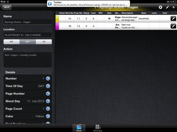 LarsPettersen's tweet image. Snakker vi iPad? Sånn skal det gjøres! #shootingscript