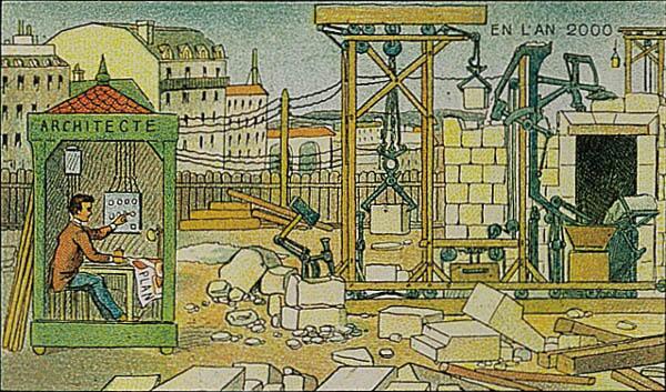 ruairiglynn's tweet photo. My personal favourite - Robots building Architecture - The building site of 2000 predicted in 1910 http://t.co/03N0lAGpyY