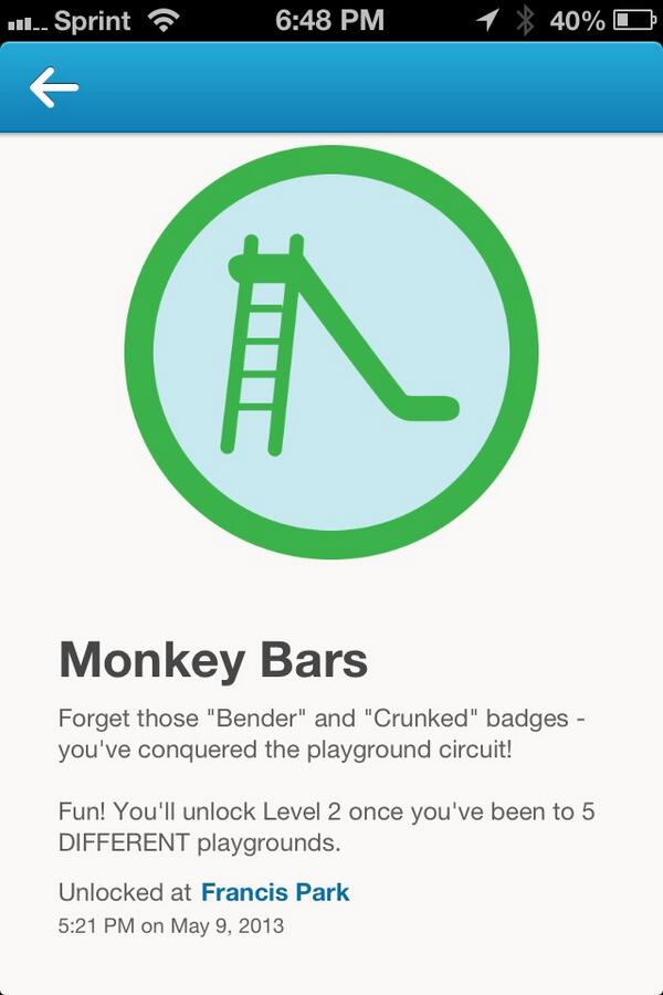 MegSaak's tweet photo. Thank you for reminding me that I am zero fun now, Foursquare. I want my old badges back. http://t.co/Q5cMAfaT9f
