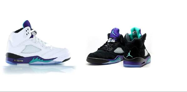 SneakerPolls's tweet photo. Fav for Grape 5s / RT for Black Acqua 5s http://t.co/uerJK16DdK