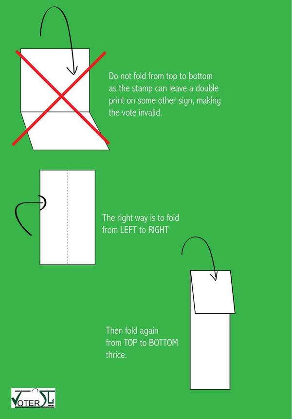 FarrukhSiddiqui's tweet image. #VotingTips: How to Fold Your Ballot Paper. #LetsVote  #Pakistan via @PakVoter @farman21