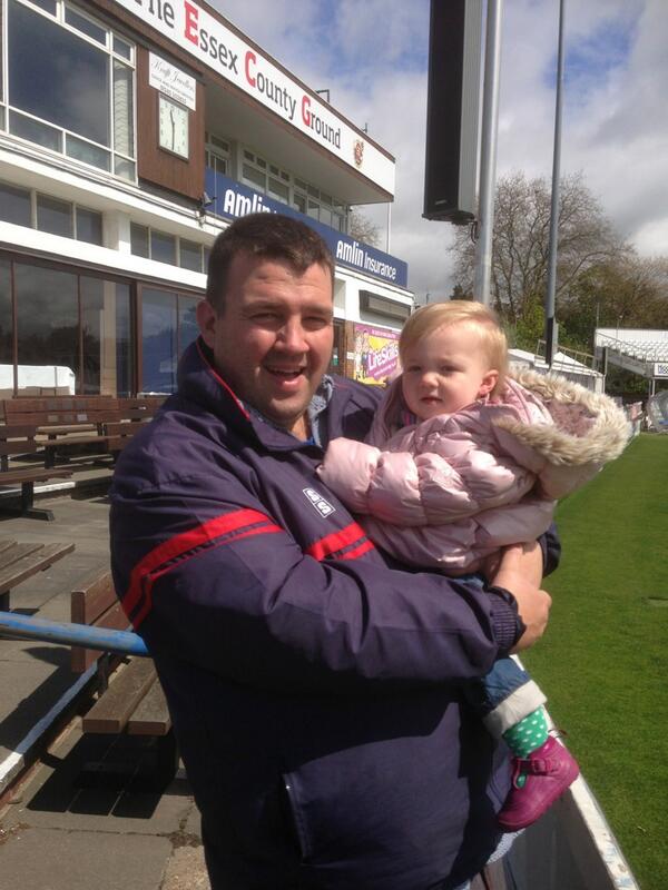 Beatrice's first visit with Daddy to the home of Essex Cricket Club at the county ground today. <a href="/EssexCricket/">Essex Cricket</a>
