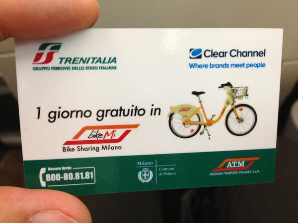 MGamberale's tweet photo. Treno + bici gratis per 1 giorno con Trenitalia e Bike Sharing di Milano. E Roma? Totale abbandono #AlemanNONONO http://t.co/HKFJheyL5i