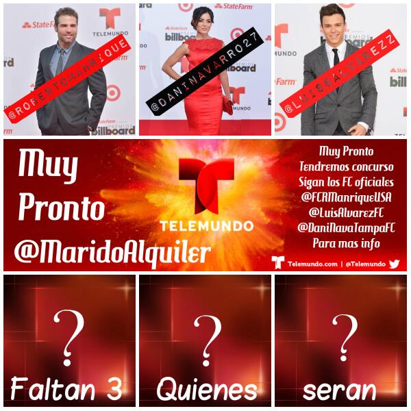 FCRManriqueUSA's tweet photo. Muy Pronto llegara @MaridoAlquiler con @RobertoManrique @DaniNavarro27 @LuissAlvarezz y Concurso pronto RT RT http://t.co/89HFKHxDiL