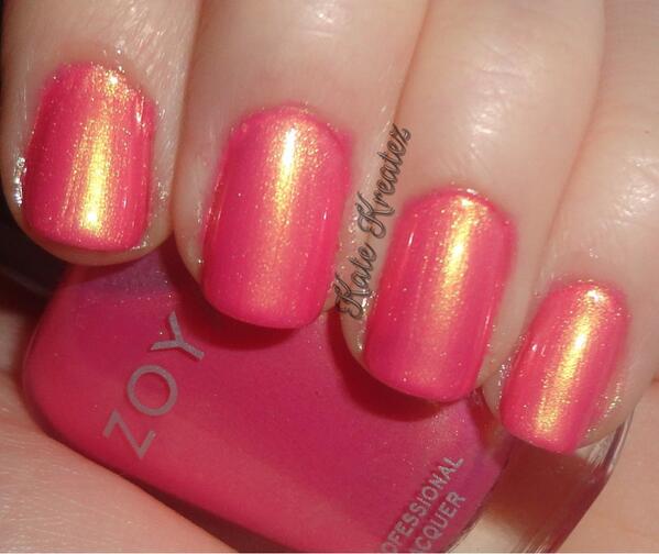 KateKreatez's tweet photo. New swatch of one of my fave warm weather polishes, @ZoyaNailPolish Happi! http://t.co/UC2pNiVdLU http://t.co/ZUNFRdGq67