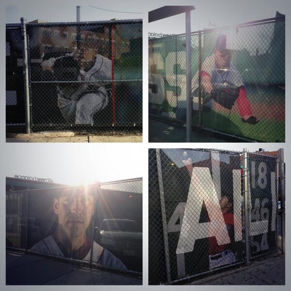 Passed by these HUGE pictures of @JacobyEllsbury on the fence near Fenway! #thatsbig #gojacoby #redsox