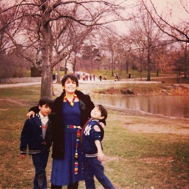 Aarón Sánchez on X: My mom and my twin brother in Central Park when we  moved to NYC in 82  / X