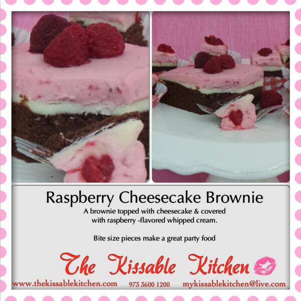kissablekitchen's tweet photo. #Bahrain #bh #Bahrainexpats #Baking #partyfood
Brownie topped w cheesecake &amp; covered w raspberry whipped cream. http://t.co/uNcbRDUCXj