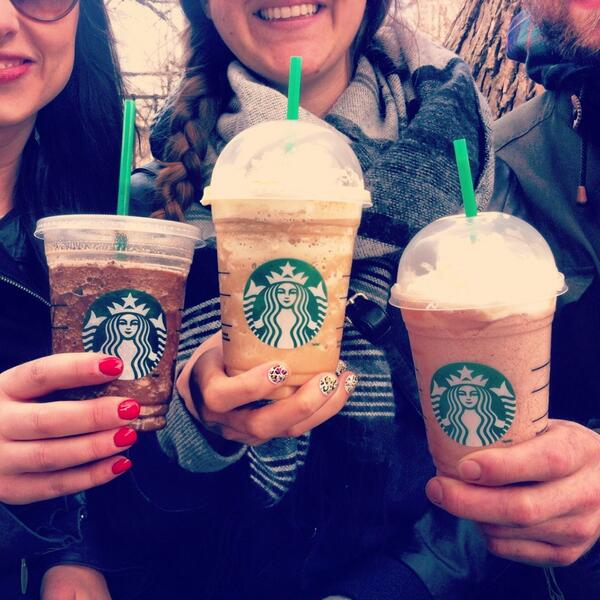 StarbucksCanada's tweet photo. Happy Hour is back! Starting this Friday to May 12, enjoy your fav Frappuccino for half price between 3-5pm. http://t.co/H8VF0sZNTk