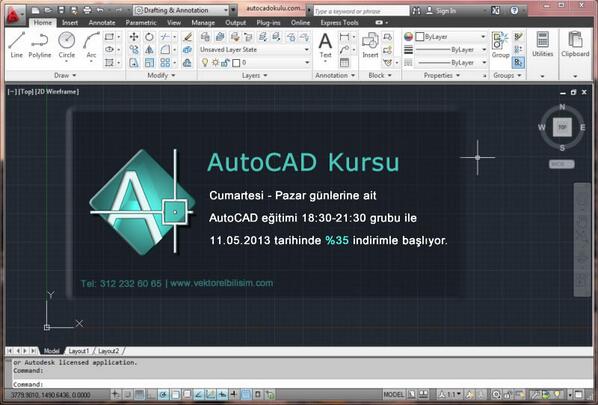 %35 İndirimli Mayıs Ayı AutoCAD Kursu 11.05.2013 te başıyor. 
Detay için --> vektorelbilisim.com