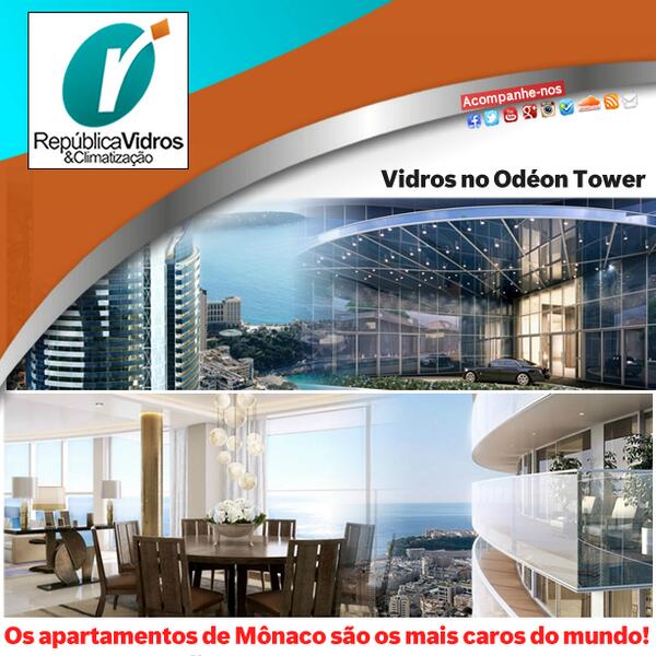 RepublicaVidros's tweet photo. Vidro é destaque no Odéon Tower com apartamentos mais caros do mundo http://t.co/1ZLpGicMpD #OdéonTower #TourOdéon http://t.co/QdQwuBhXv3