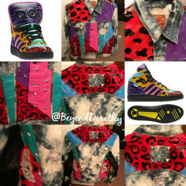BeyondDorothy's tweet photo. THE COOL! HAND PAINTED DENIM JACKET. #WEARABLEART #custom #fashion #trendsetter #spikes #studs http://t.co/0aycGId8J6