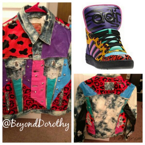 BeyondDorothy's tweet photo. Adidas inspired ONE OF A KIND Custom Denim Jacket.  Inquires beyonddorothy@gmail.com http://t.co/3Z7cYCoZl6