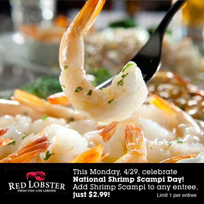 redlobster's tweet image. Celebrate National Shrimp Scampi Day with an exclusive offer - today only!