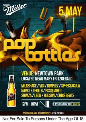 musa_sithole's tweet photo. Pop Bottles Newtown Park/5 May 2013/R150 @Computicket /Brought 2 u by @MGD_SA  in association with @vuzutv /12pm-10pm http://t.co/lNDarC8L2K