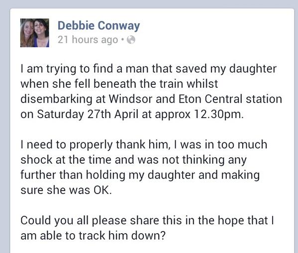 Tmeltonbarroso's tweet photo. @neilhimself please share so the man can be thanked for helping a little girl #UK http://t.co/xt4EK2b6Fe