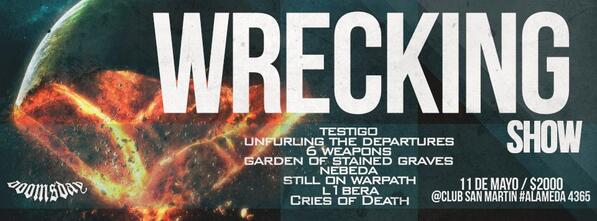 SoundnSafe's tweet image. EL 11 DE MAYO WRECKING SHOW HXC METAL !! EN CLUB SAN MARTIN !! NO SE LO PIERDA !!!