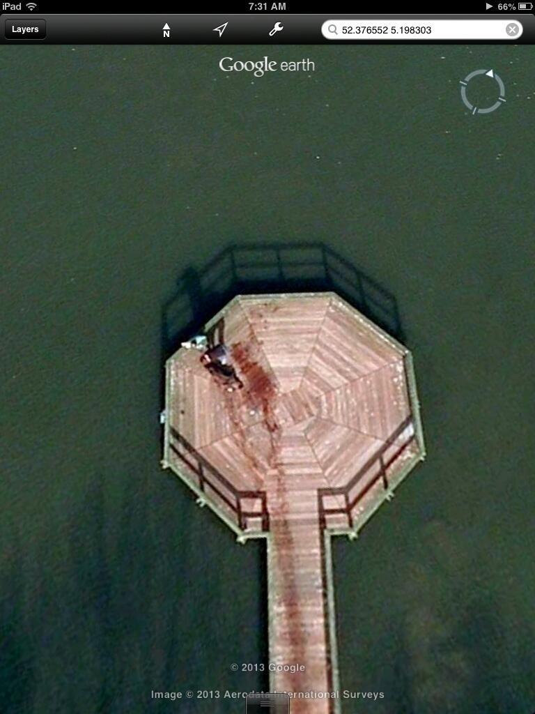 aaronwelch.sol 🏴‍☠️🎒 on X: “@NotCommonFacts: Type 52.376552, 5.198303  into Google Maps & you'll see a man dragging a body into a lake.” No lie  http:t.coBjxK2TGKFn  X