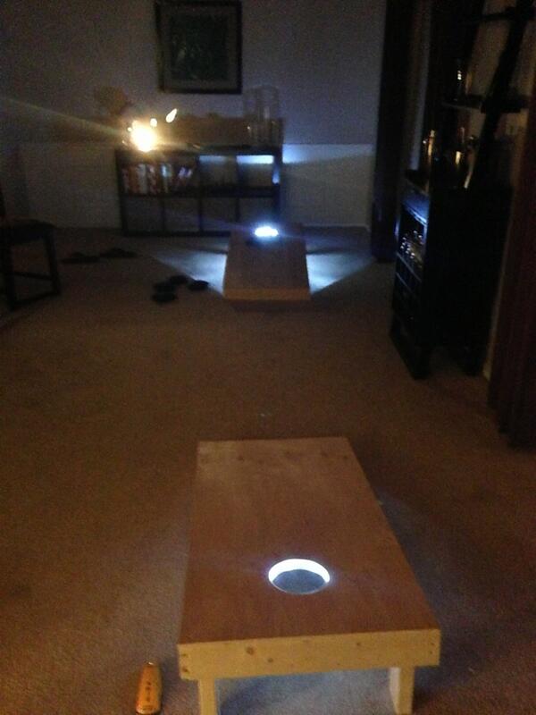 SWInsure's tweet image. @SWInsure: @dclaz47 @bclasby @mackjwhite  lighted cornhole is ready for summer!