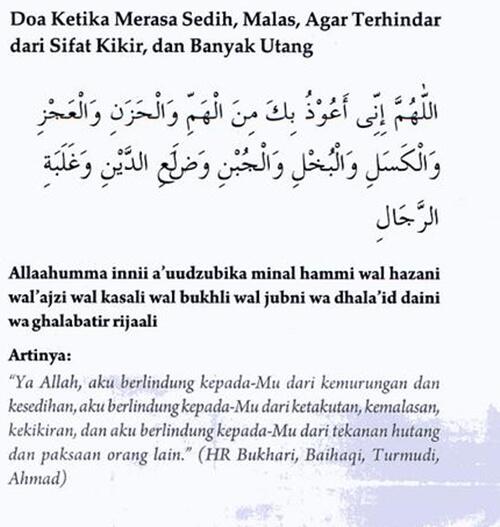 Beshara on Twitter: ""Doa ketika merasa sedih, malas, agar 