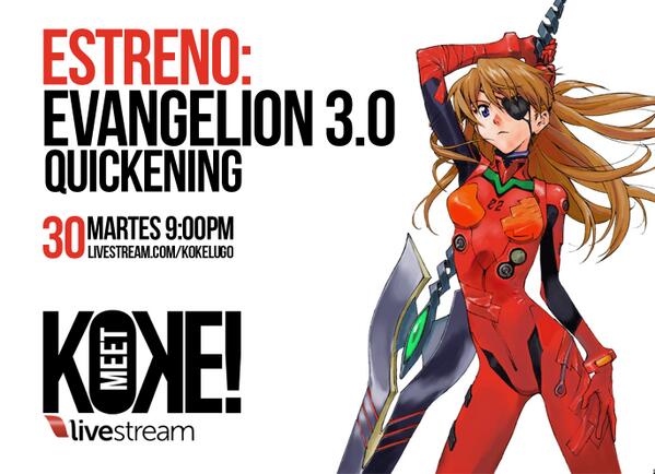 soykokealvarez's tweet photo. Que onda banda! los invito a ver hoy la nueva movie de #evangelion #anime @memohiervas @badchucho http://t.co/nJTZb9tSJm