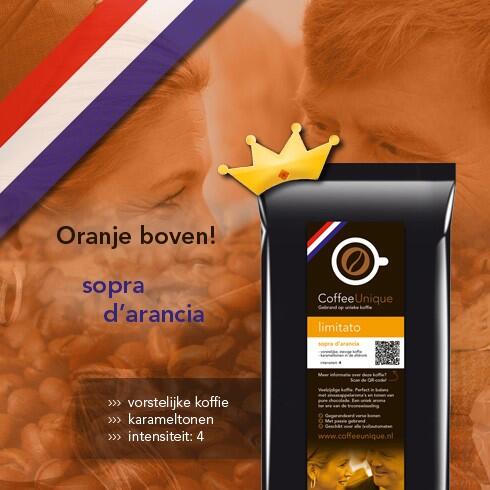 Oranje boven! Tijd voor een vorstelijk kopje koffie. Op de K(r)oning. #sopradarancia #coffeeunique #koffieRT